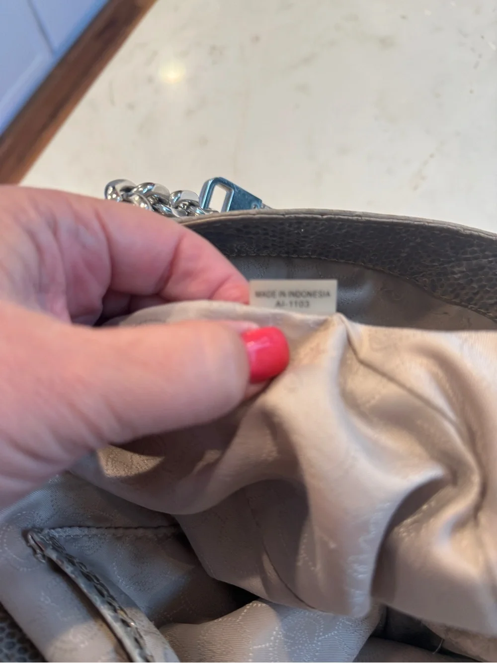 Michael Kors Metallic Silver Shoulder Hobo Bag